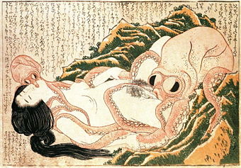 Hokusai octopus woman